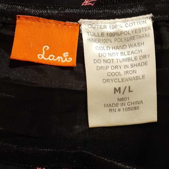 Lani Black and Pink Tutu Inspired Skirt Side Zip and Tulle Underskirt size M - L - Picture 7 of 7